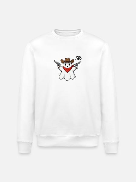 Geist Cowboy - Stanley/Stella Unisex Bio-Sweatshirt ROLLER - Weiß