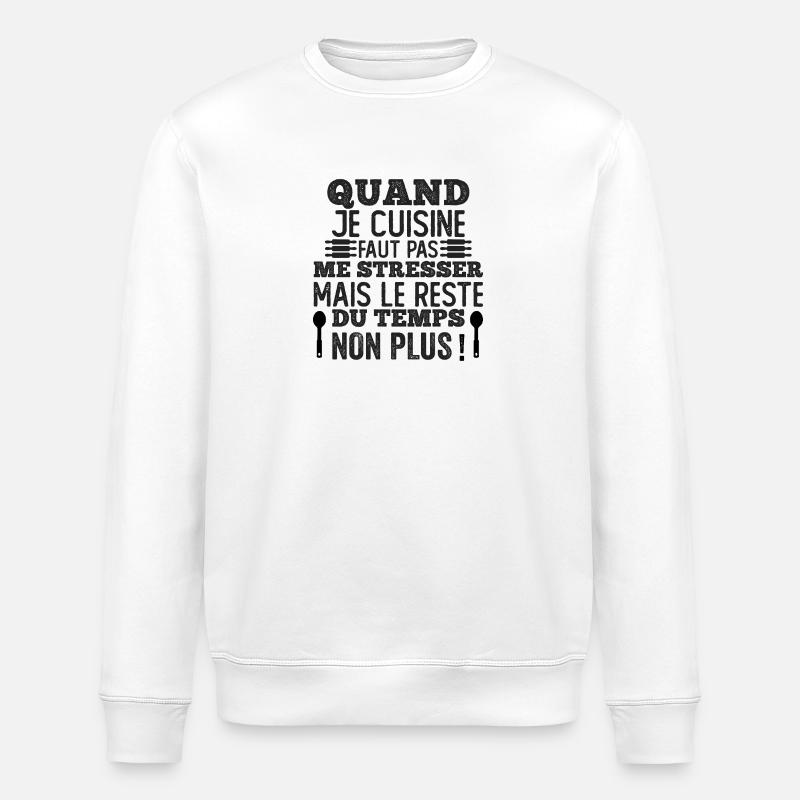 tablier de cuisine humoristique - Sweat bio ROLLER Stanley/Stella Unisexe - blanc