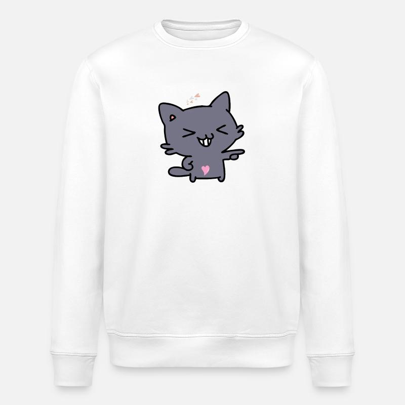 Katze - Stanley/Stella Unisex Bio-Sweatshirt ROLLER - Weiß