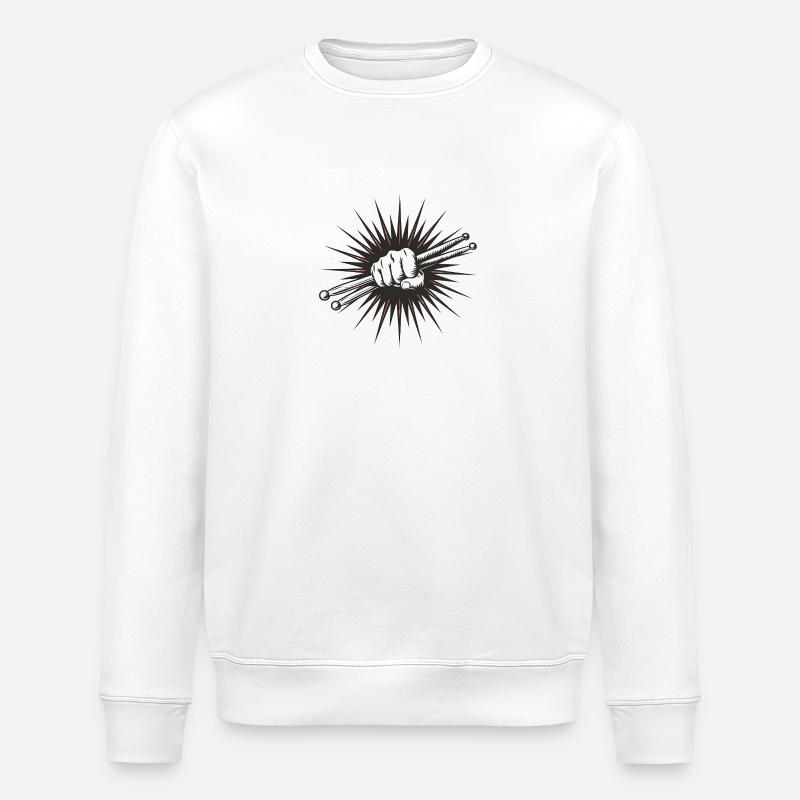 Drum Drummer - Stanley/Stella ROLLER Unisex Organic Sweatshirt - white