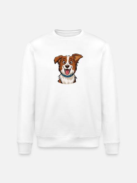 Border Collie Portrait - Sweat bio ROLLER Stanley/Stella Unisexe - blanc
