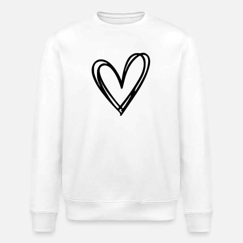Cœur - Sweat bio ROLLER Stanley/Stella Unisexe - blanc