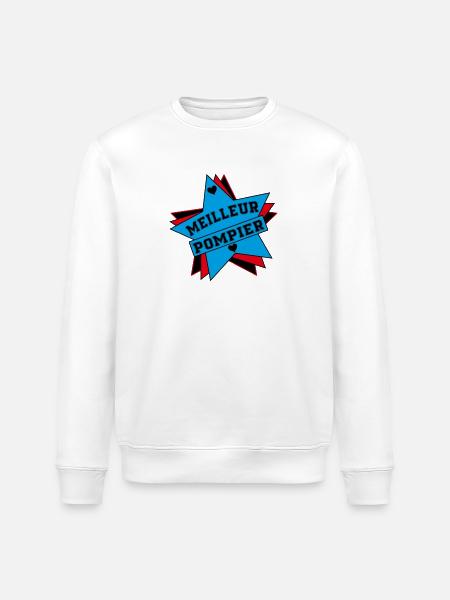 BEST FIREFIGHTER - Stanley/Stella ROLLER Unisex Organic Sweatshirt - white