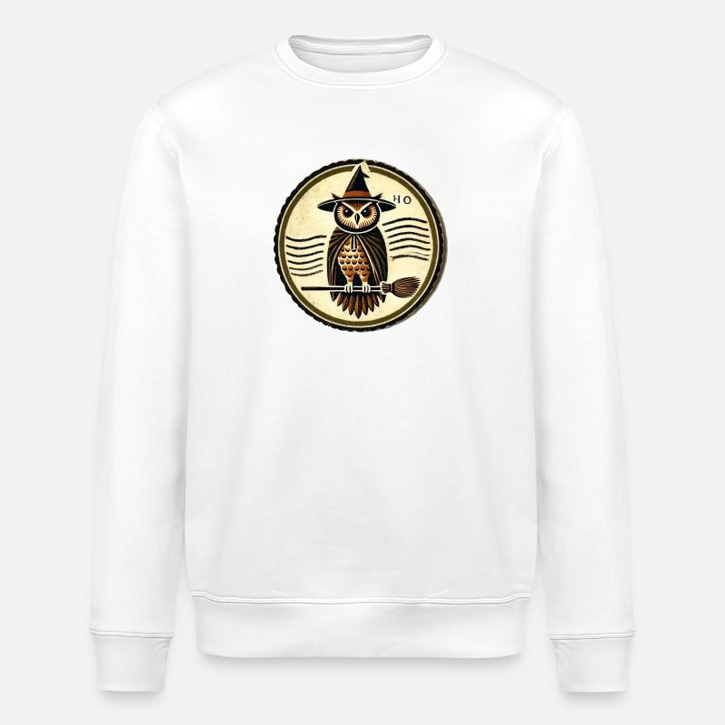 Halloween-Eule - Stanley/Stella Unisex Bio-Sweatshirt ROLLER - Weiß