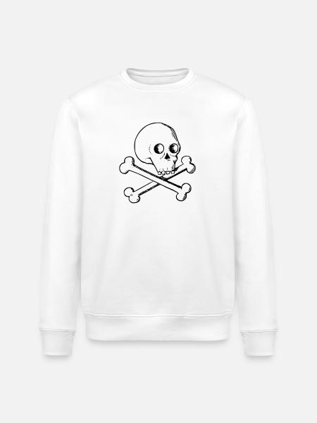 Skull and bones - Stanley/Stella ROLLER Unisex Organic Sweatshirt - white