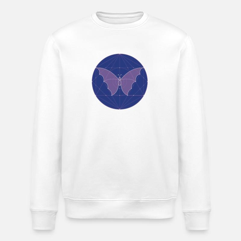 Géométrie sacrée papillon - Sweat bio ROLLER Stanley/Stella Unisexe - blanc
