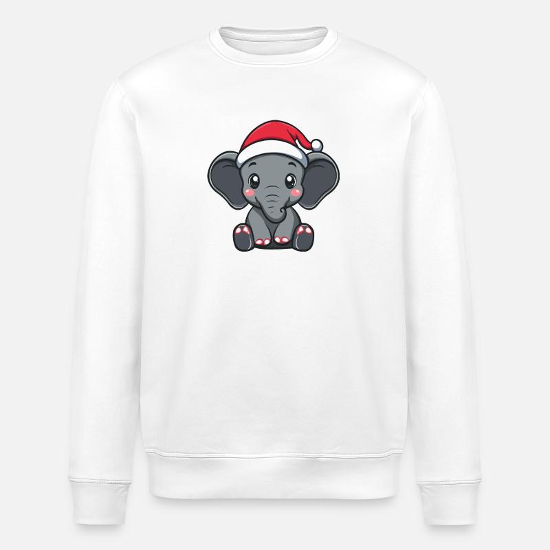 Noël des éléphants - Sweat bio ROLLER Stanley/Stella Unisexe - blanc