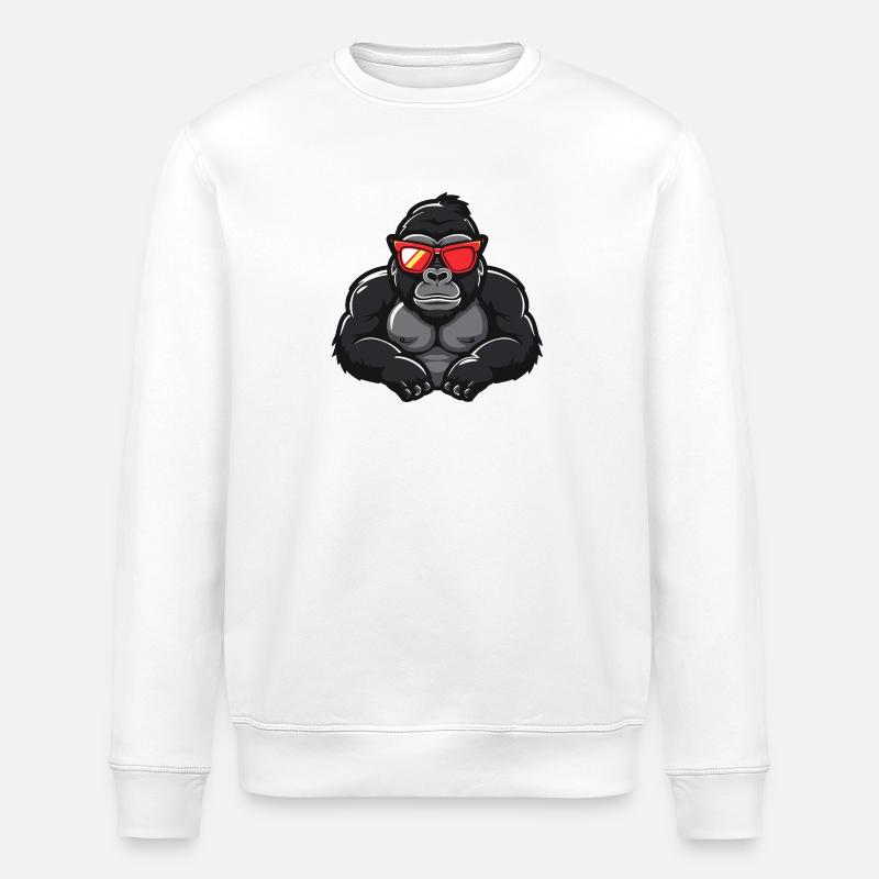 Gorilla Comic Cool - Stanley/Stella ROLLER Unisex Organic Sweatshirt - white