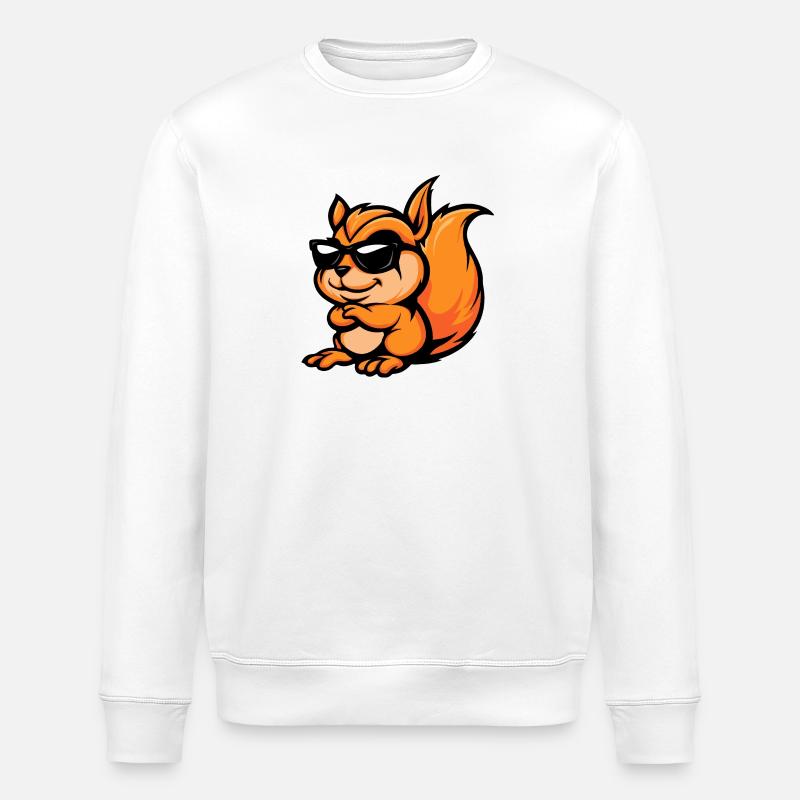 Squirrel Comic Cool - Stanley/Stella ROLLER Unisex Organic Sweatshirt - white