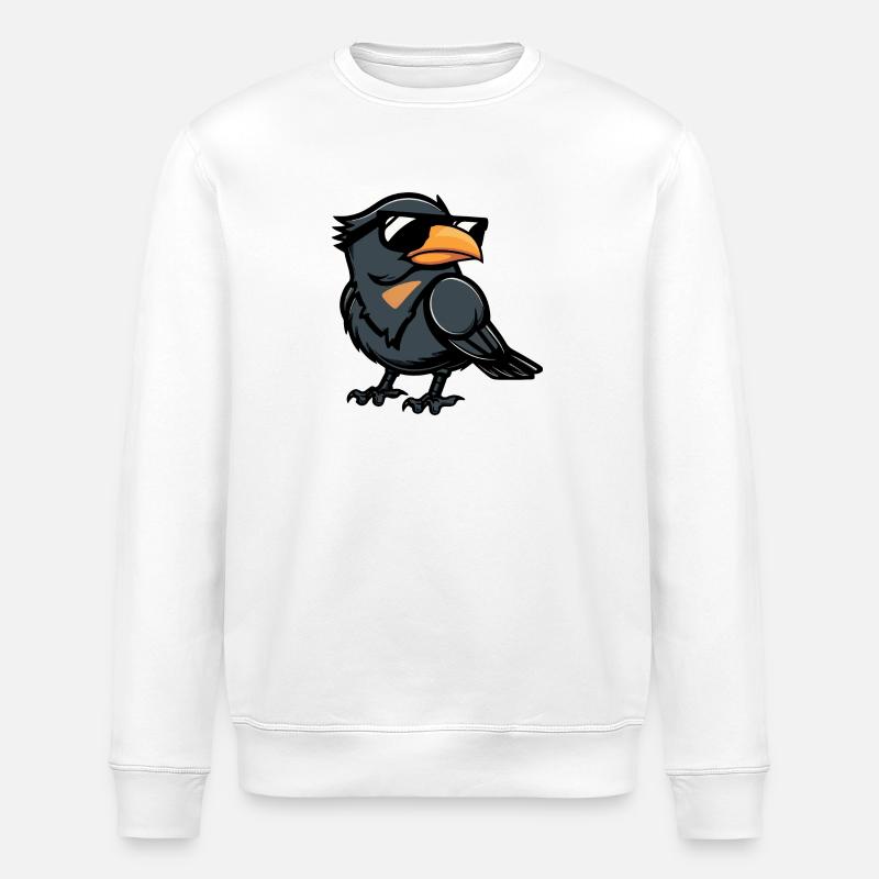 Raven Crow Comic Cool - Stanley/Stella ROLLER Unisex Organic Sweatshirt - white