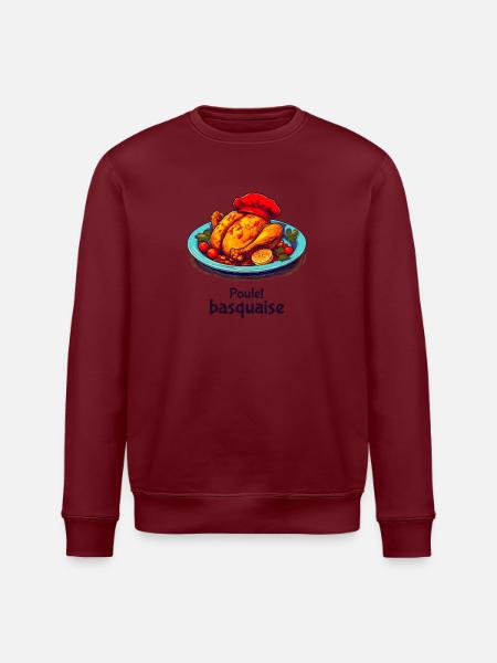 Poulet Basquaise - Dark Text - Stanley/Stella ROLLER Unisex Organic Sweatshirt - white