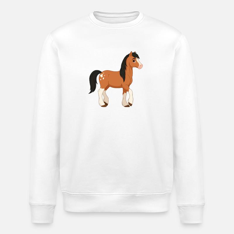Falabella Pony echt - Stanley/Stella Unisex Bio-Sweatshirt ROLLER - Weiß