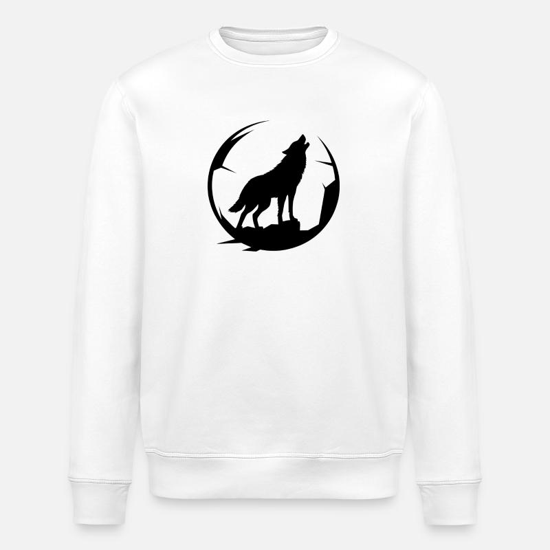 Wolf - Nature Protection - Stanley/Stella ROLLER Unisex Organic Sweatshirt - white