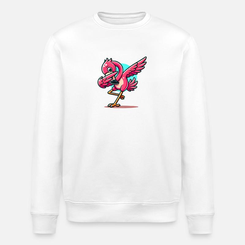 flamingo comic - Stanley/Stella Unisex Bio-Sweatshirt ROLLER - Weiß