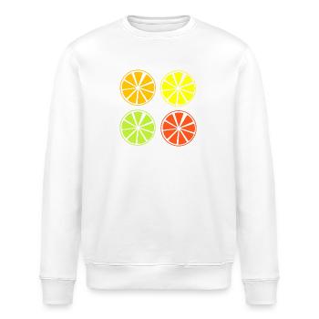 bunte Orangen - Stanley/Stella Unisex Bio-Sweatshirt ROLLER - Weiß - Vorne - Nik (191cm)