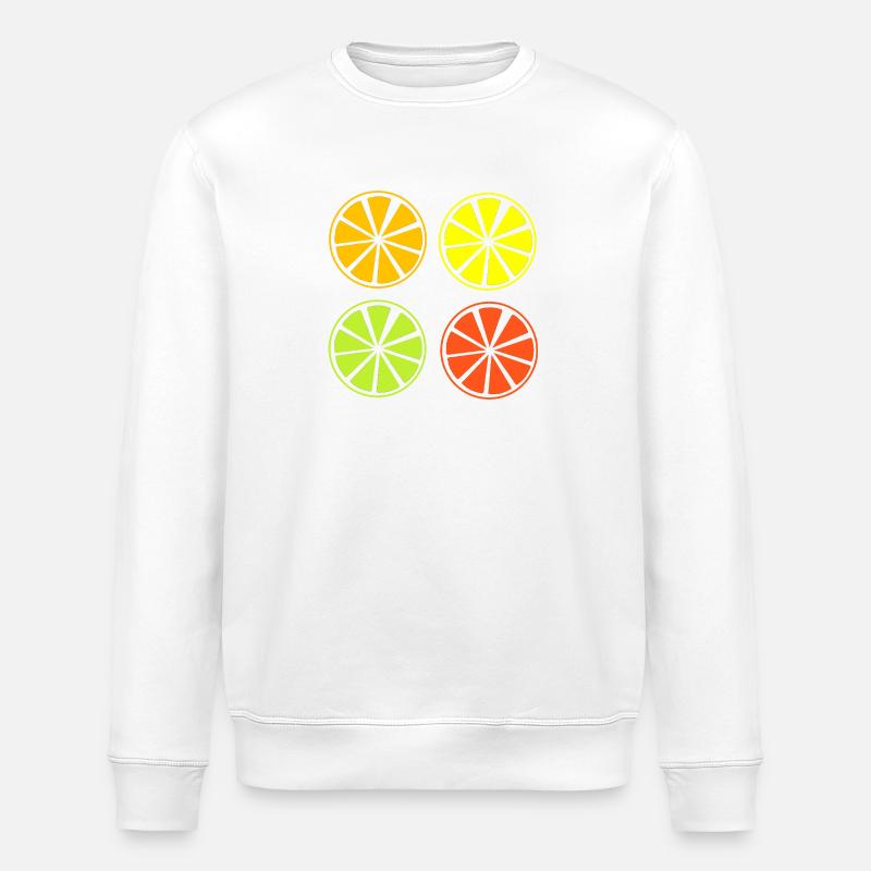 bunte Orangen - Stanley/Stella Unisex Bio-Sweatshirt ROLLER - Weiß