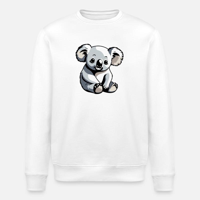 Koala - Cute Animal Design - Stanley/Stella ROLLER Unisex Organic Sweatshirt - white