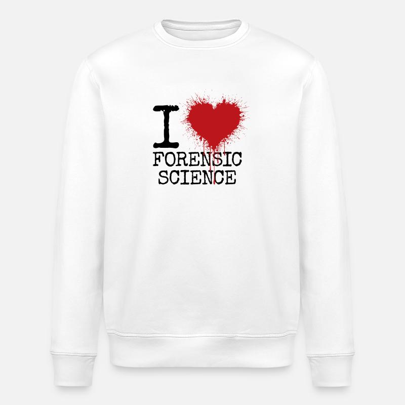 I love forensics - Stanley/Stella ROLLER Unisex Organic Sweatshirt - white