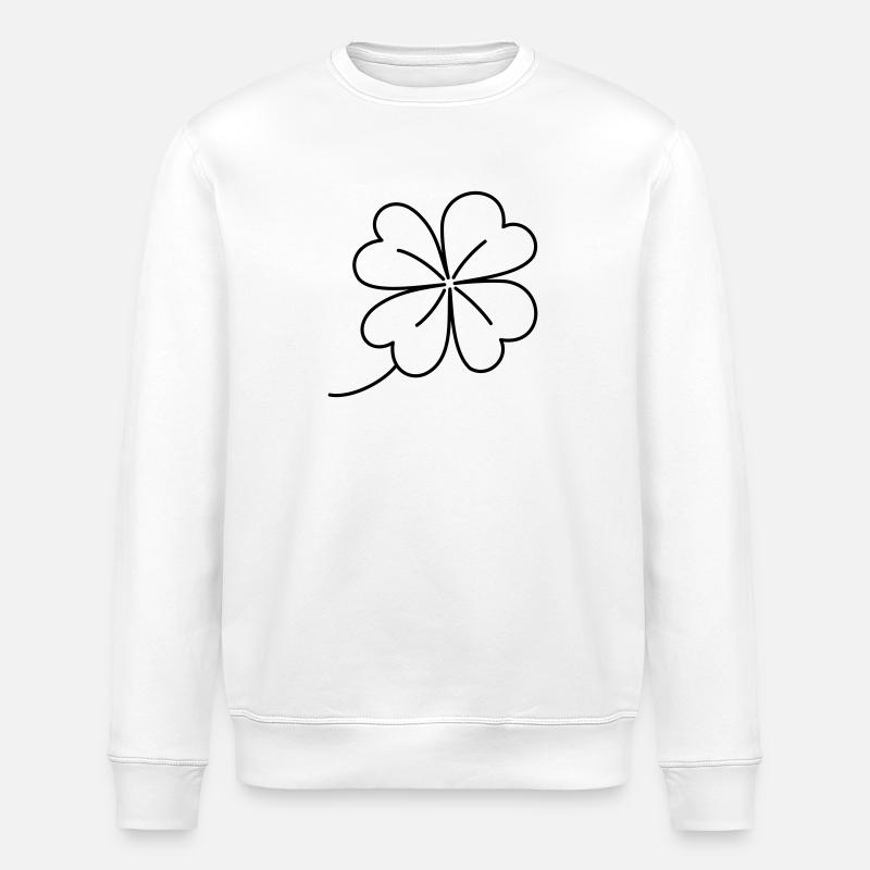 Trèfle porte-bonheur - Sweat bio ROLLER Stanley/Stella Unisexe - blanc
