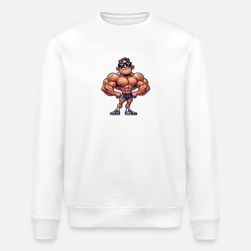 Bodybuilder Cool - Stanley/Stella ROLLER Unisex Organic Sweatshirt - white