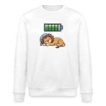Lion Sleeping Recharging Night Bedtime - Stanley/Stella Unisex Bio-Sweatshirt ROLLER - Weiß - Vorne - Nik (191cm)