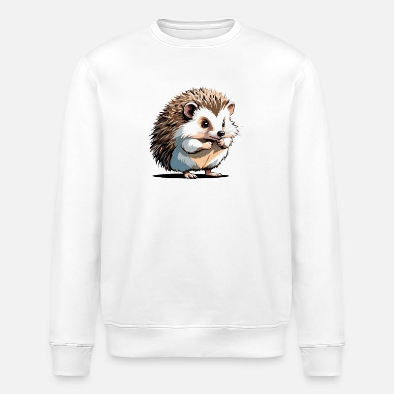 hérisson - Autocollant animal mignon - Sweat bio ROLLER Stanley/Stella Unisexe - blanc