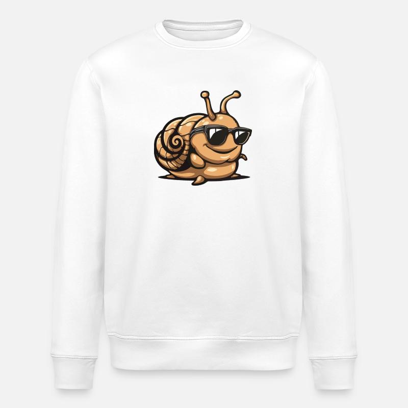Snail Comic Cool - Stanley/Stella ROLLER Unisex Organic Sweatshirt - white