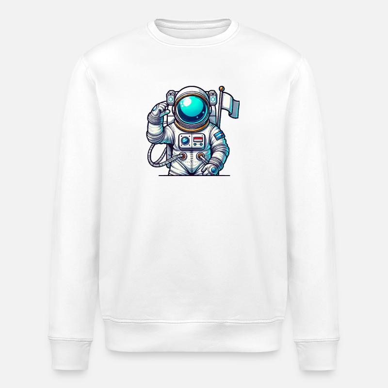 spaceman comic astronaut - Stanley/Stella Unisex Bio-Sweatshirt ROLLER - Weiß