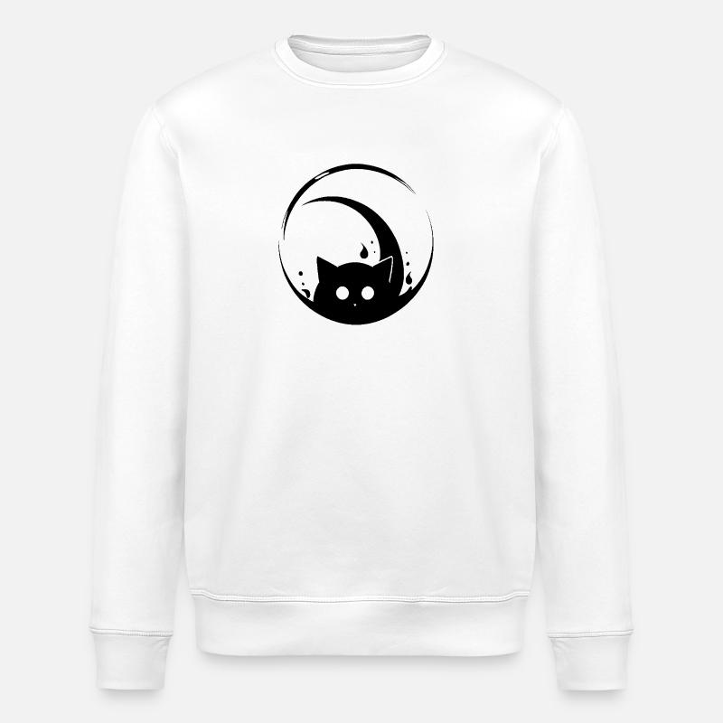 Circle Cat - Stanley/Stella ROLLER Unisex Organic Sweatshirt - white