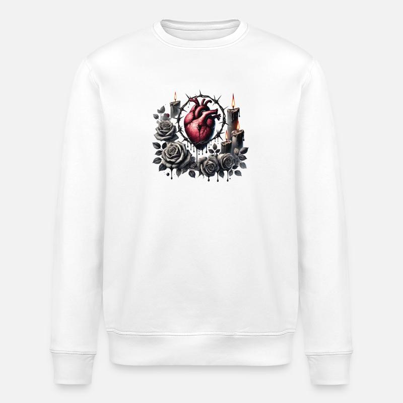 Dark Romance: Gothic-Ästhetik - Stanley/Stella Unisex Bio-Sweatshirt ROLLER - Weiß