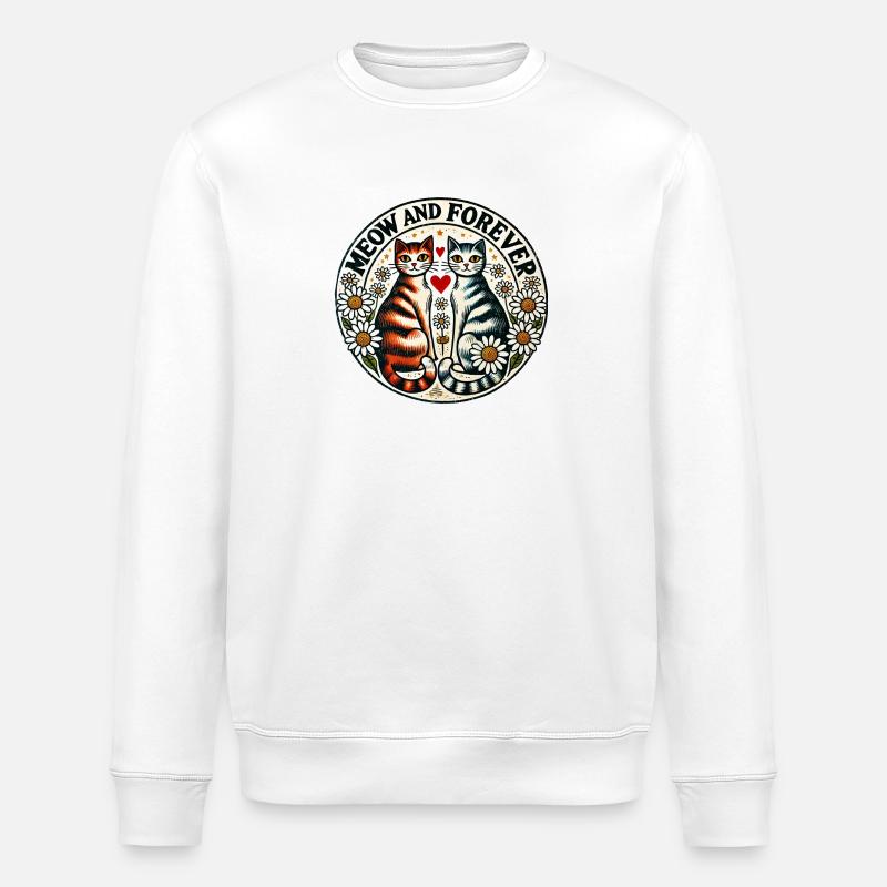 Miaou et pour toujours - Sweat bio ROLLER Stanley/Stella Unisexe - blanc
