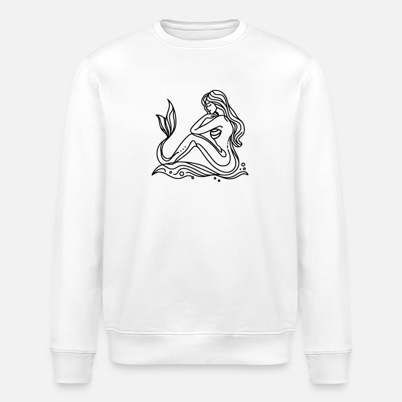 Lineart Dessin Sirène - Sweat bio ROLLER Stanley/Stella Unisexe - blanc