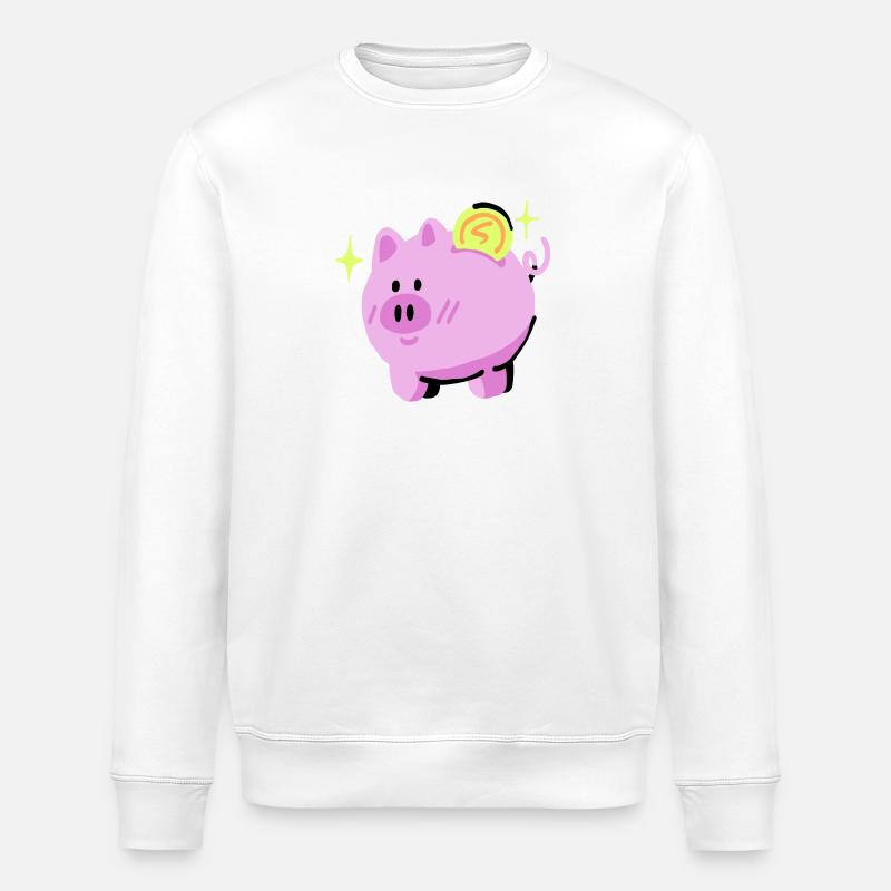 Geld Sparschwein - Stanley/Stella Unisex Bio-Sweatshirt ROLLER - Weiß