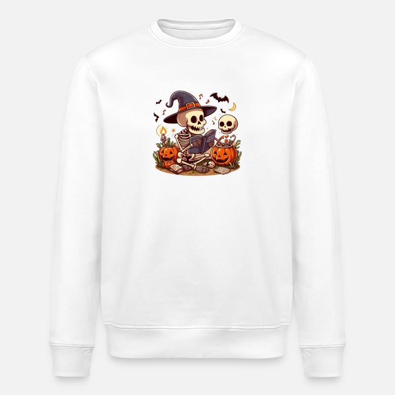 Mr Os Spooky Halloween - Stanley/Stella ROLLER Unisex Organic Sweatshirt - white