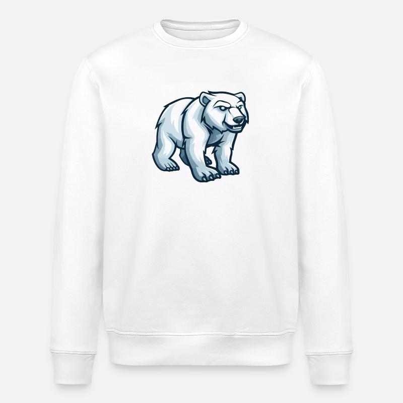 Bande dessinée ours polaire - Sweat bio ROLLER Stanley/Stella Unisexe - blanc