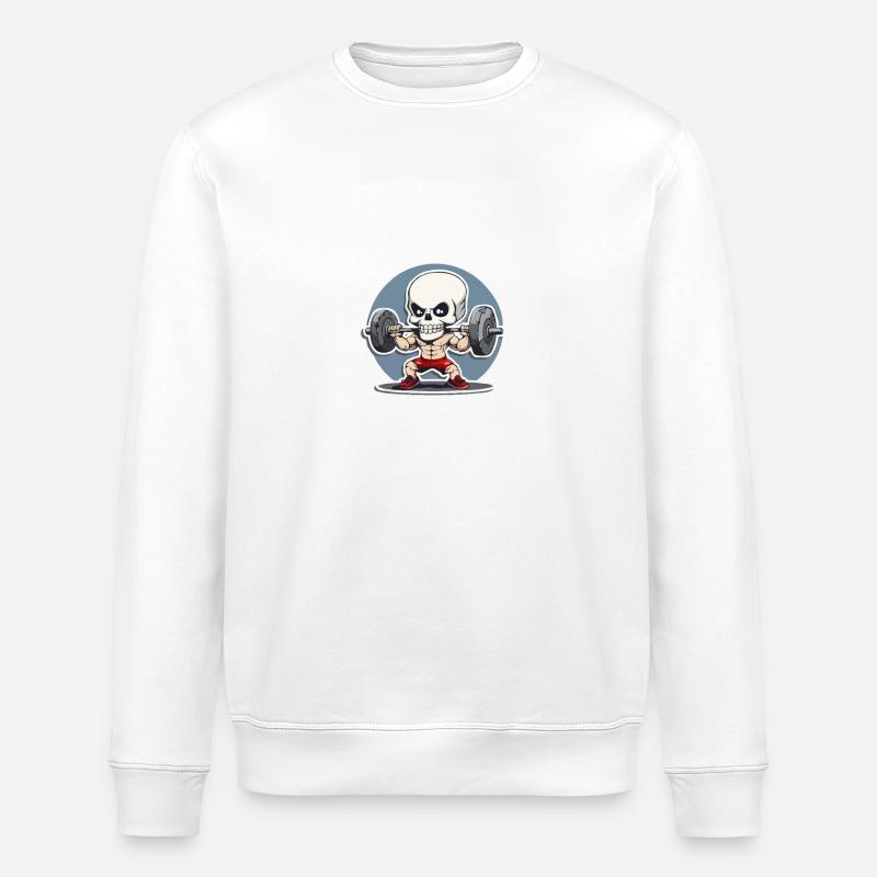 Stronger than Yesterday - Funny Gym Design - Stanley/Stella Unisex Bio-Sweatshirt ROLLER - Weiß