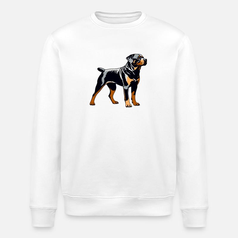 Rottweiler - Pet Dog Sticker - Stanley/Stella Unisex Bio-Sweatshirt ROLLER - Weiß