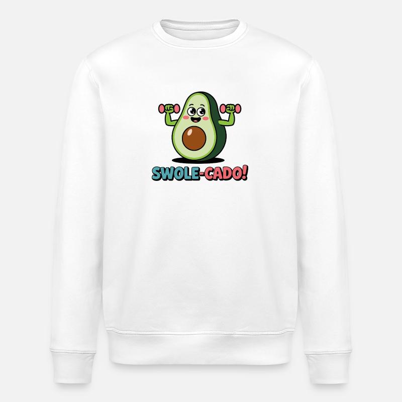 Swole-Cado! - Stanley/Stella ROLLER økologisk unisex-sweatshirt - hvit