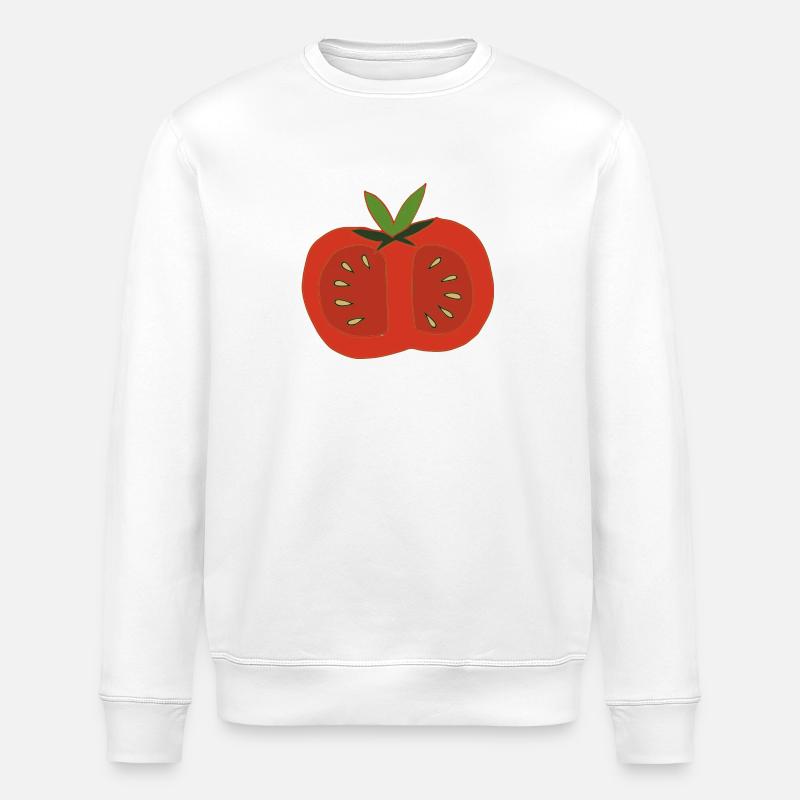 Tomato red halved - Stanley/Stella ROLLER Unisex Organic Sweatshirt - white