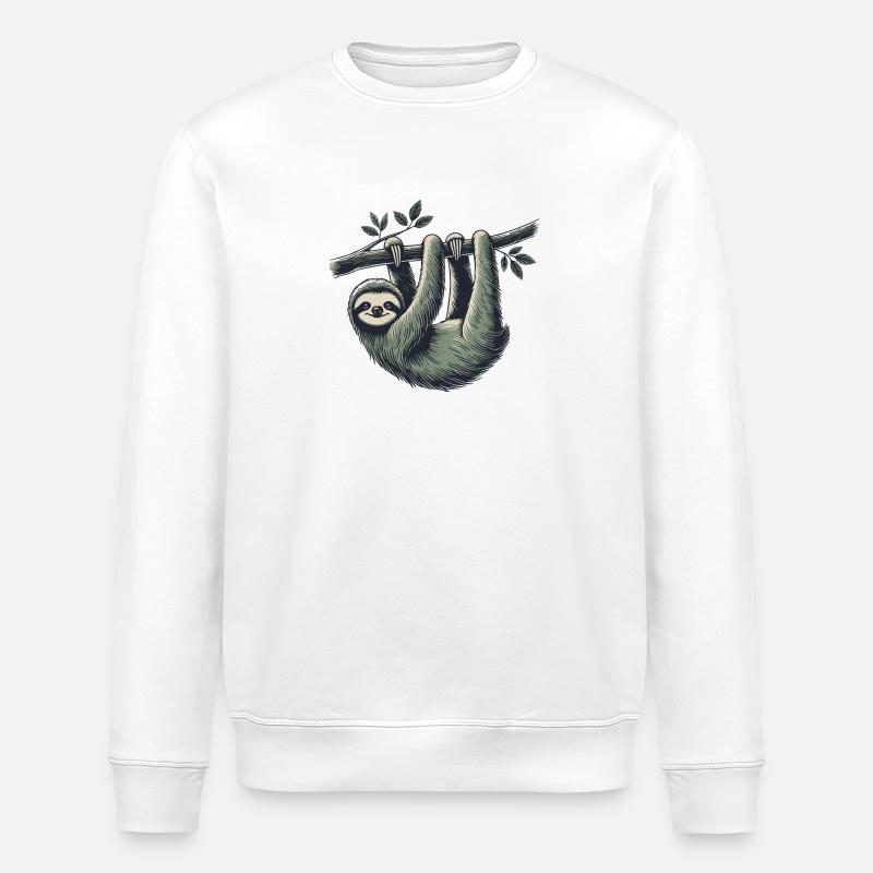 Sloth - Stanley/Stella ROLLER Unisex Organic Sweatshirt - white