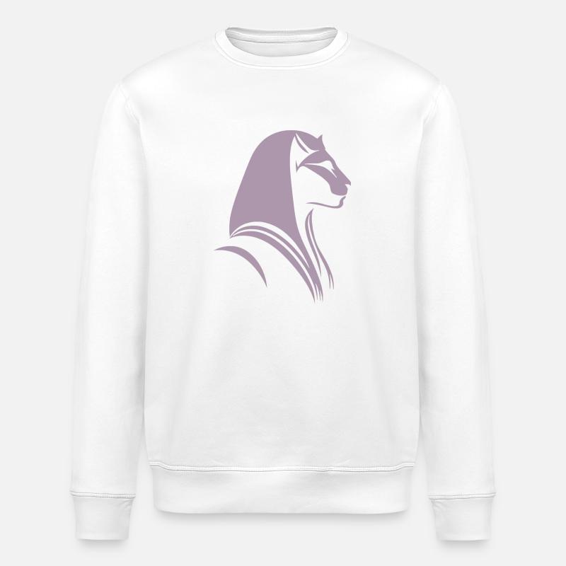 Chat Egypte Pharaon Silhouette - Sweat bio ROLLER Stanley/Stella Unisexe - blanc