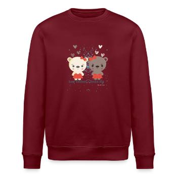 Lean & Loo Offical theme shirt - Stanley/Stella ROLLER Unisex Organic Sweatshirt - burgundy - Front - Nik (191cm)