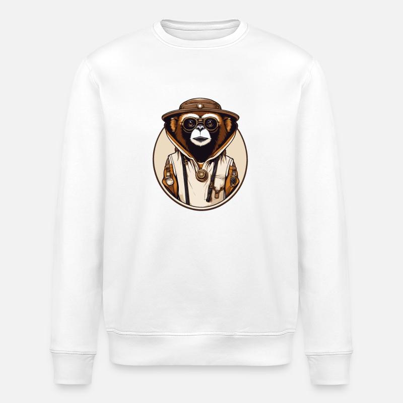 Steampunk Gibbon - Sweat bio ROLLER Stanley/Stella Unisexe - blanc