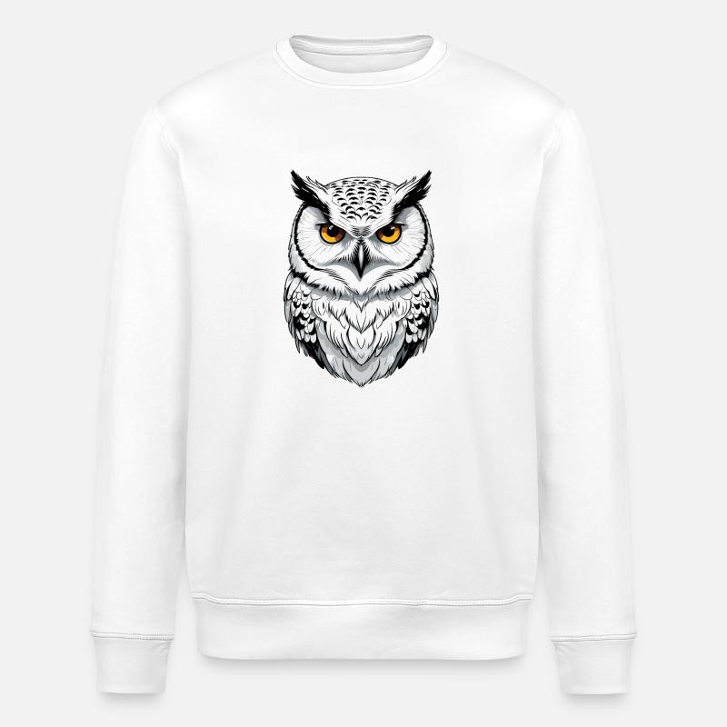 Schnee-Eule - Stanley/Stella Unisex Bio-Sweatshirt ROLLER - Weiß