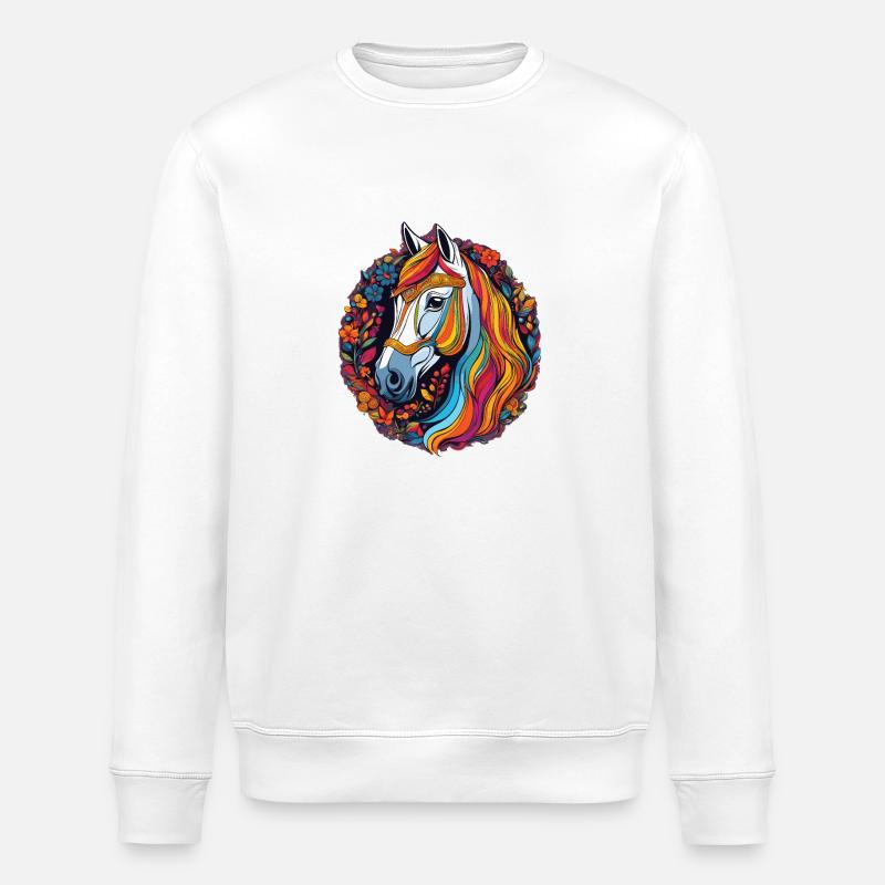 Pferd - Stanley/Stella Unisex Bio-Sweatshirt ROLLER - Weiß