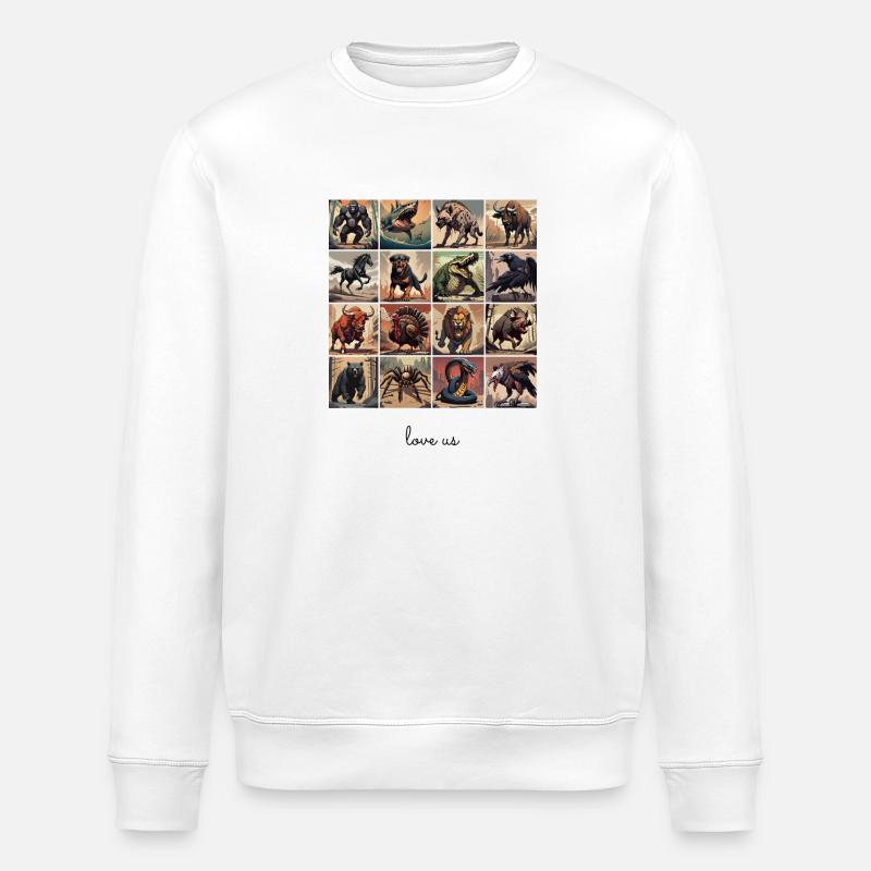 Love Us Collage 4 - Stanley/Stella ROLLER Unisex Organic Sweatshirt - white