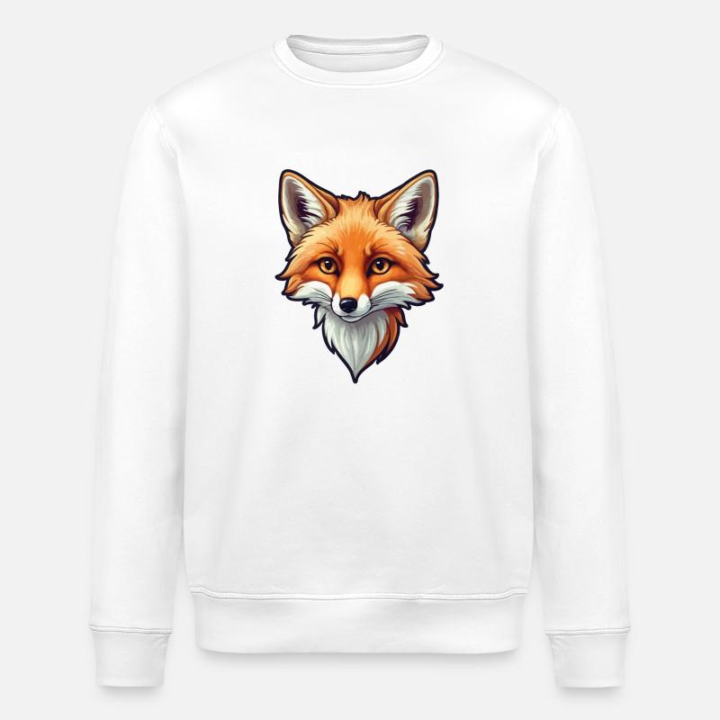 Fox Illustration - Stanley/Stella ROLLER Unisex Organic Sweatshirt - white