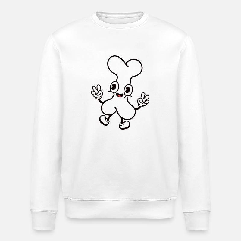 Bone Comic Character - Stanley/Stella ROLLER Unisex Organic Sweatshirt - white