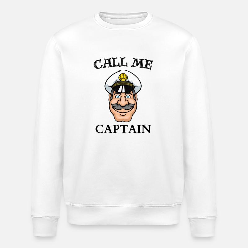 Call Me Captain - Stanley/Stella ROLLER Unisex Organic Sweatshirt - white