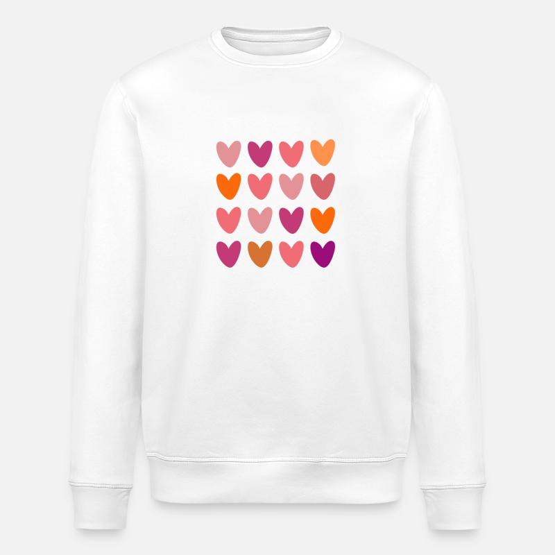 Petits coeurs - Sweat bio ROLLER Stanley/Stella Unisexe - blanc